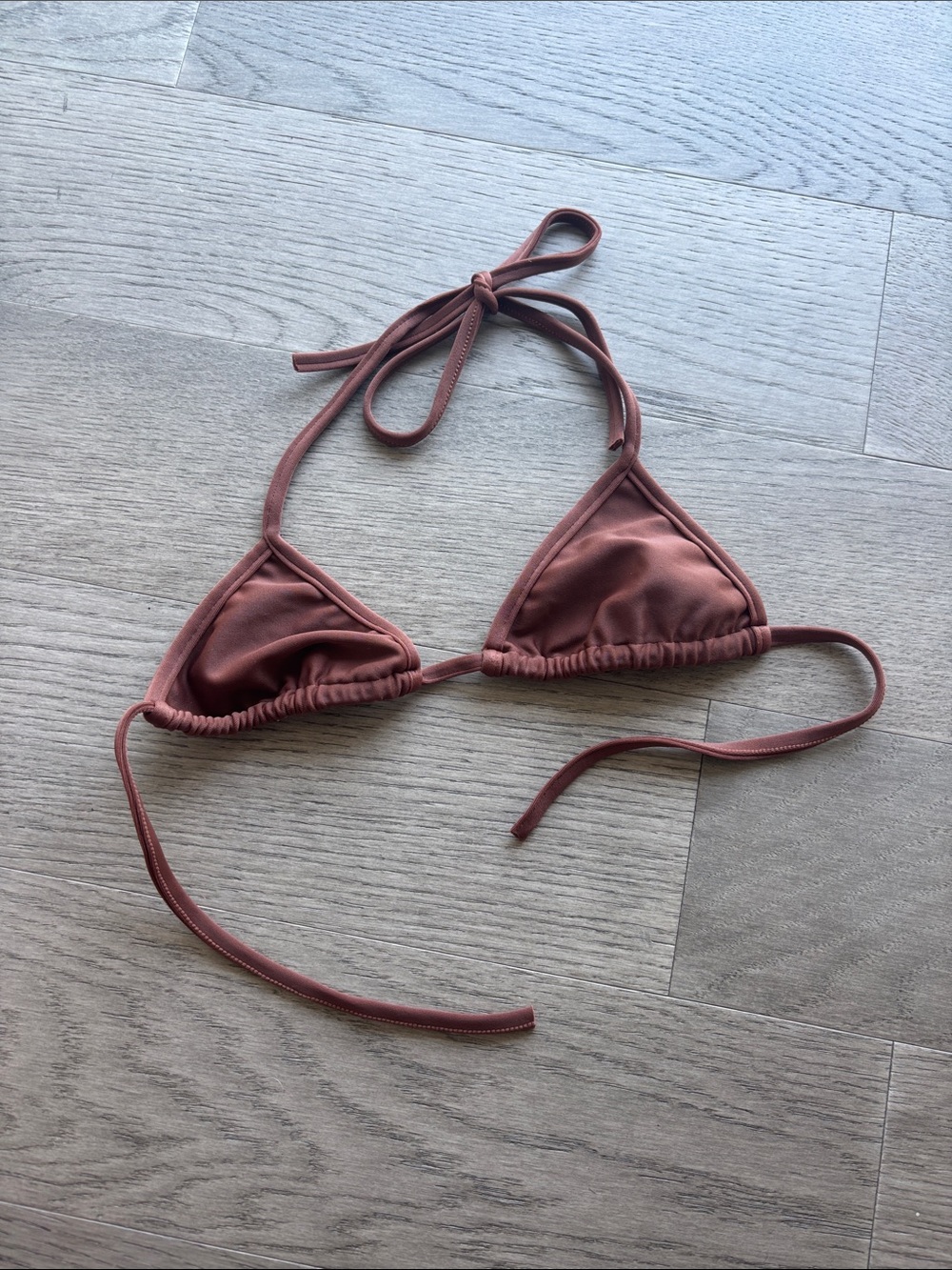 Triangle Bikini Top in Brown